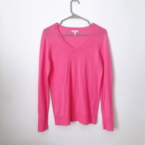 Lilly Pulitzer Pink Cotton V-Neck Sweater